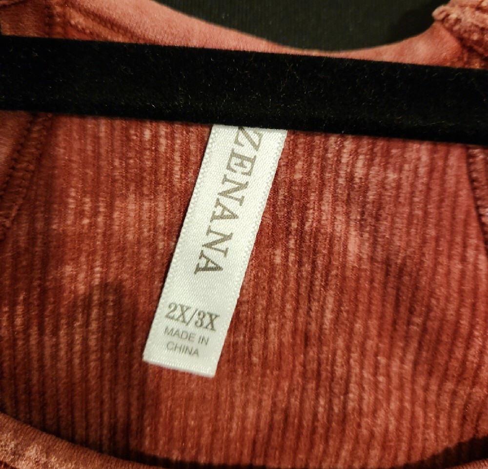 Zenana Outfitters Ribbed Crop Tank Top Mineral Wash Rust 2X 3X - Picture 3 of 6